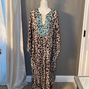 Alison Brett x casual cheetah Caftan dress One size caf